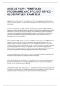 AXELOS P3O® - PORTFOLIO, PROGRAMME AND PROJECT OFFICE - GLOSSARY (EN) EXAM 2024