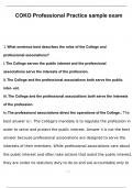 COKO Professional Practice Sample Exam Questions and Answers