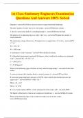 1st Class Stationary Engineers Examination Questions And Answers 100% Solved