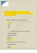 C 468 Exam Questions and Answers 100% Correct Verified Best Rated A+ Assured Success Latest Update