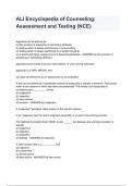 ALI Encyclopedia of Counseling: Assessment and Testing (NCE)  Questions and Answers Latest (2023 / 2024) (Verified Answers)