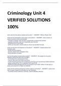 Criminology Unit 4  VERIFIED SOLUTIONS  100%