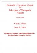 Solutions Manual with Test Bank for Principles of Managerial Finance 16th Edition By Chad Zutter, Scott Smart (All Chapters, 100% Original Verified, A+ Grade)