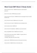 West Coast EMT Block 3 Study Guide what is the function of the iver -ANSWER-Removing waste created by digestion produce bile where is the iver located -ANSWER-right upper quadrant what is the function of the pancreas -ANSWER-Secretes inslin and glucagon h