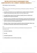 NR-305:| NR 305 HEALTH ASSESSMENT EXAM QUESTIONS WITH 100% CORRECT ANSWERS| GRADED A+