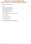 NR-305:| NR 305 HEALTH ASSESSMENT EXAM QUESTIONS WITH 100% CORRECT ANSWERS| GRADED A+