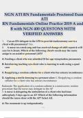 ATI RN Fundamentals online practice 2019 A and B with NGN 400 Questions and Answers