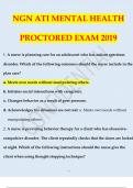 NGN ATI MENTAL HEALTH PROCTORED EXAM 2019 NGN ATI MENTAL HEALTH PROCTORED EXAM 