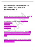 OPOTA EXAM (ACTUAL EXAM ) LATEST 2024 CORRECT QUESTIONS WITH ANSWERS GRADE A+