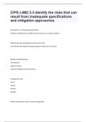 CIPS L4M2 3.3 Identify the risks that can result from inadequate specifications and mitigation approaches 2024/2025 passed