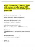 ASCP: Hematology Polansky Cards with correct questions and 100% correct answers latest 2023 update graded A+