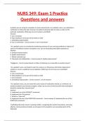 NURS 349: Exam 1 Practice Questions and answers