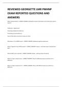 REVIEWED GEORGETTE LMR PMHNP EXAM REPORTED QUESTIONS AND ANSWERS 