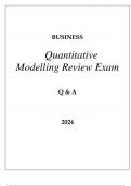 UPenn FINANCE QUANTITATIVE MODELLING REVIEW EXAM Q & A 2024.