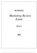 UPenn BUSINESS MARKETING REVIEW EXAM Q & A 2024.