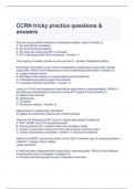 CCRN tricky practice questions & answers 2024- Graded A