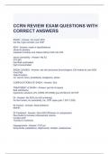 CCRN REVIEW EXAM QUESTIONS WITH CORRECT ANSWERS 100%