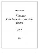 UPenn BUSINESS FINANCE FUNDAMENTSLS REVIEW EXAM Q & A 2024.