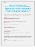 DECA HUMAN RESOURCE  MANAGEMENT EXAMS WITH ACTUAL  CORRECT QUESTIONS AND VERIFIED  DETAILED RATIONALES ANSWERS 2024  (NEWEST) ALREADY GRADED A+