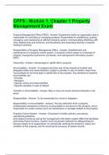 CPPS - Module 1, Chapter 1 Property Management Exam / Graded A