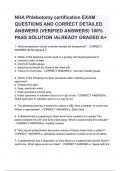 NHA Phlebotomy certification EXAM QUESTIONS AND CORRECT DETAILED ANSWERS (VERIFIED ANSWERS) 100% PASS SOLUTION /ALREADY GRADED A+