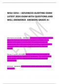  WGU D251 – ADVANCED AUDITING EXAM LATEST 2024 EXAM WITH QUESTIONS AND WELL ANSWERED  ANSWERS GRADE A+