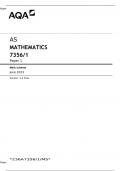 AQA AS LEVEL MATHEMATICS Question Papers and Mark Schemes Papers 1 and 2 MayJune 2023