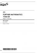 AQA AS Level FURTHER MATHEMATICS 7366/2D Paper 2 Discrete Mark scheme JUNE 2023