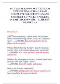 PCT EXAM AND PRACTICE EXAM  NEWEST 2024 ACTUAL EXAM  COMPLETE 300 QUESTIONS AND  CORRECT DETAILED ANSWERS  (VERIFIED ANSWERS) | ALREADY  GRADED A+