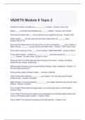 VADETS Module 8 Topic 2 Exam Questions with 100% correct Answers