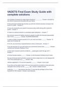 VADETS Final Exam Study Guide with complete solutions- Graded A