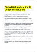 BANA2081 Module 4 with Complete Solutions 