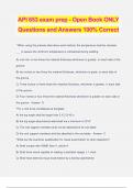 API 653 exam prep - Open Book ONLY Questions and Answers 100% Correct