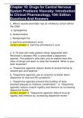 Chapter 10: Drugs for Central Nervous System Problems Visovsky: Introduction to Clinical Pharmacology, 10th Edition Questions And Answers 