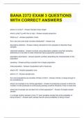  BANA 2372 EXAM 3 QUESTIONS WITH CORRECT ANSWERS 