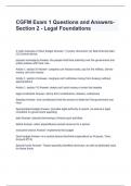 CGFM Exam 1 Questions and Answers- Section 2 - Legal Foundations