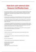 State farm auto external claim Resource Certification Exam