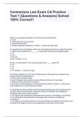 Contractors Law Exam CA Practice Test 1 (Questions & Answers) Solved 100% Correct!!