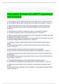 Post pellet B exam (CLARITY) questions and answers 2024 -graded a