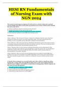 HESI RN Fundamentals of Nursing Exam with NGN 2024