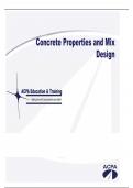 Concrete Properties and Mix Design