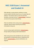 NSG 3100 (NSG3100)Exam 1 Correctly Answered and Graded A+ | Galen 