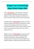 Oregon Law Cosmetology Exam Study Guide 2024