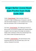 BUNDLE for Oregon law Cosmetology Exam Answered and Graded A+ 2024