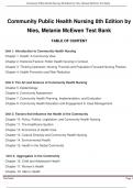 Community Public Health Nursing 8th Edition by Nies, Melanie McEwen Test Bank