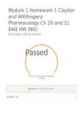 Module 1 Homework 1 Clayton and Willihnganz Pharmacology Ch 20 and 21 EAQ HW (NG)