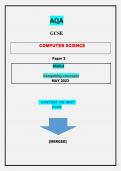 AQA  GCSE  COMPUTER SCIENCE   Paper 2  8525/2  Computing concepts||QUESTIONS & MARKING SCHEME MERGED||GRADED A+||