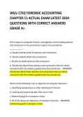 WGU – C702 FORENSICS AND NETWORK INTRUSION EXAM ,ACTUAL EXAM AND WGU C702 FORENSIC ASCCOUNTINGV CHAPTER 11  LATEST 2024 QUESTIONS WITH CORRECT ANSWERS GRADE A+