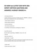 ED SAEM test (LATEST 2024 WITH 200+  EXPERT CERTIFIED QUESTIONS AND ANSWERS I ALREADY GRADED A+   