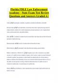 Florida FDLE Law Enforcement  Academy - State Exam Test Review Questions and Answers Graded A+ 